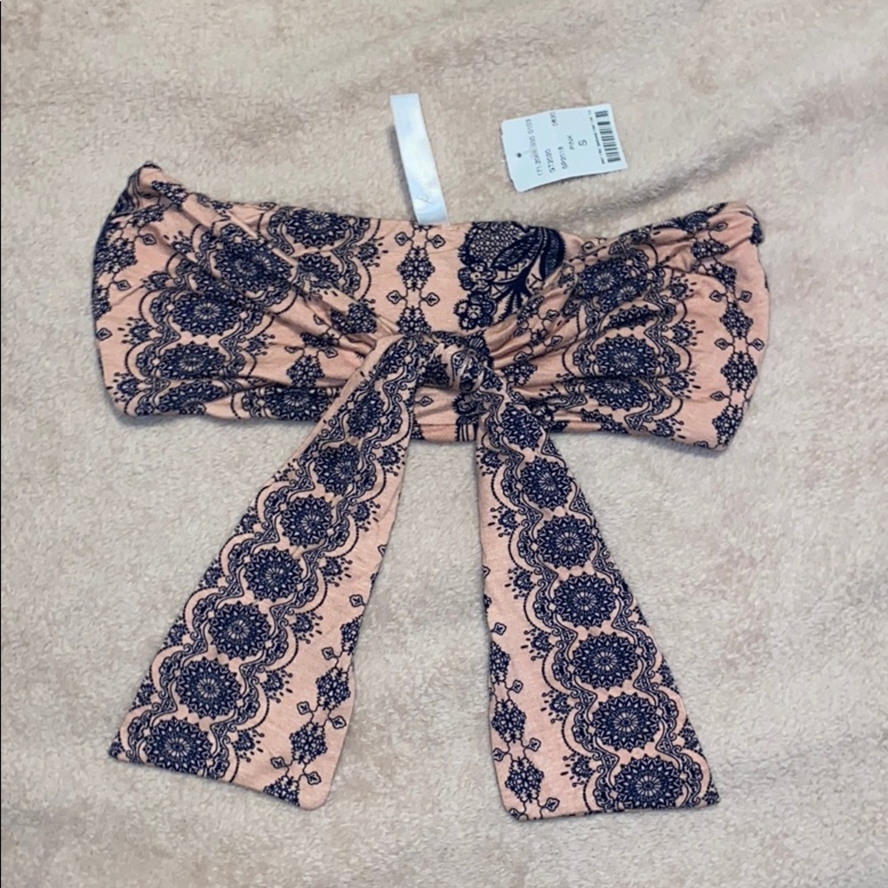 Bandeau top with ties
